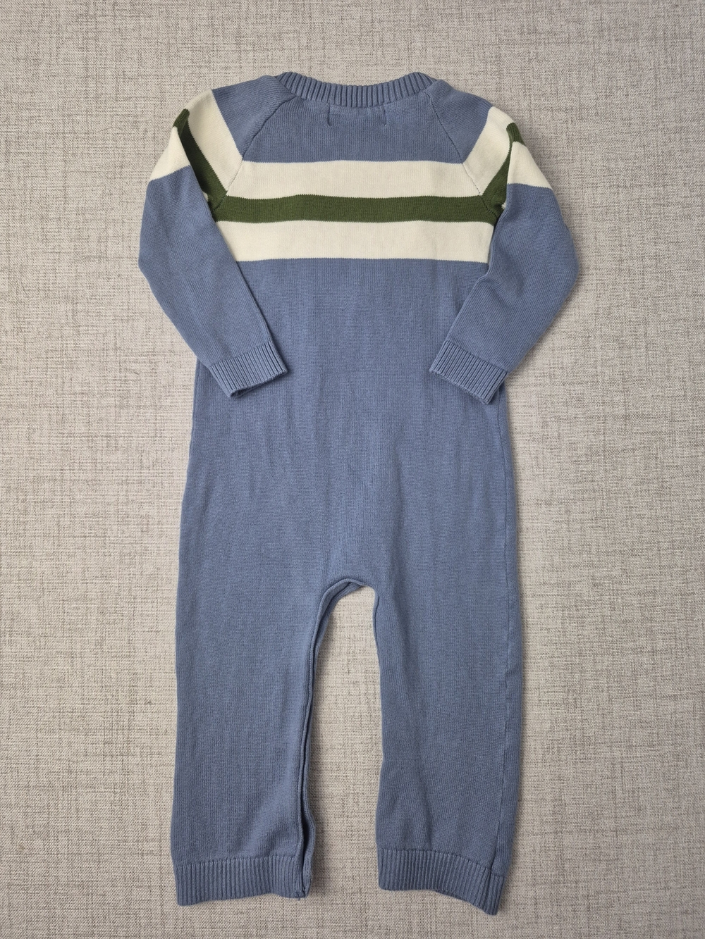 Goodlad Baby Boys 18 Months Knit Moose Romper Blue Striped One-Piece Coverall - Picture 9 of 9